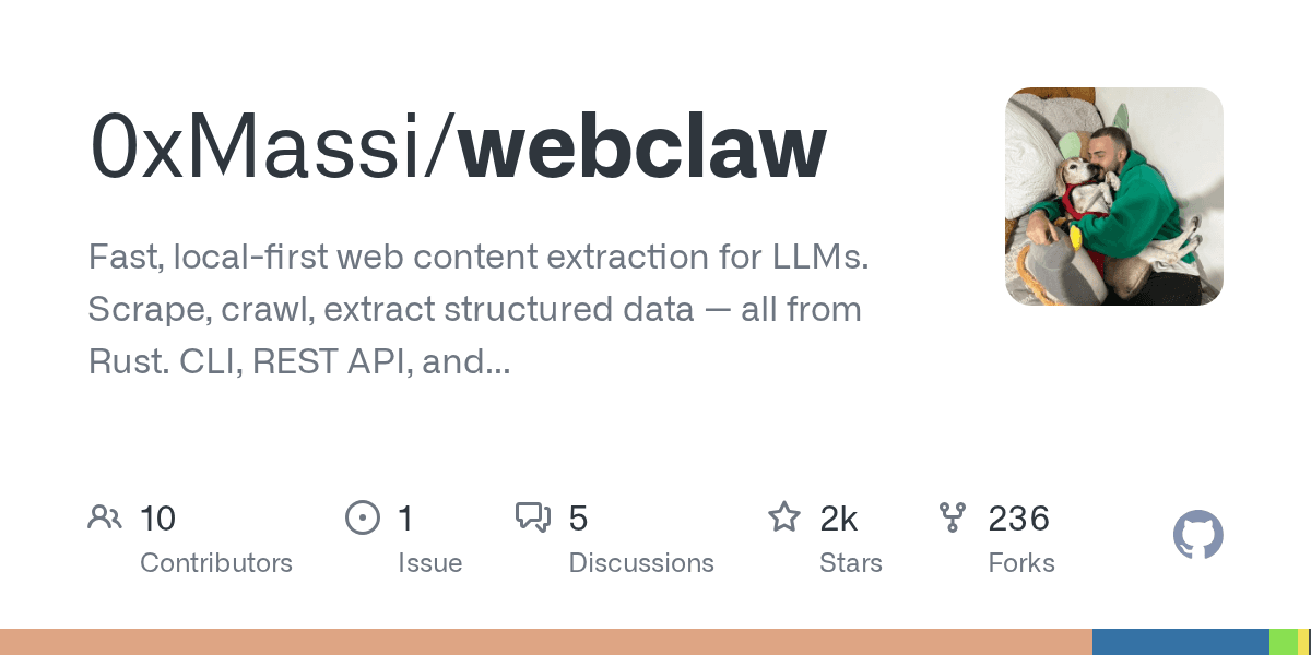 0xMassi/webclaw on GitHub