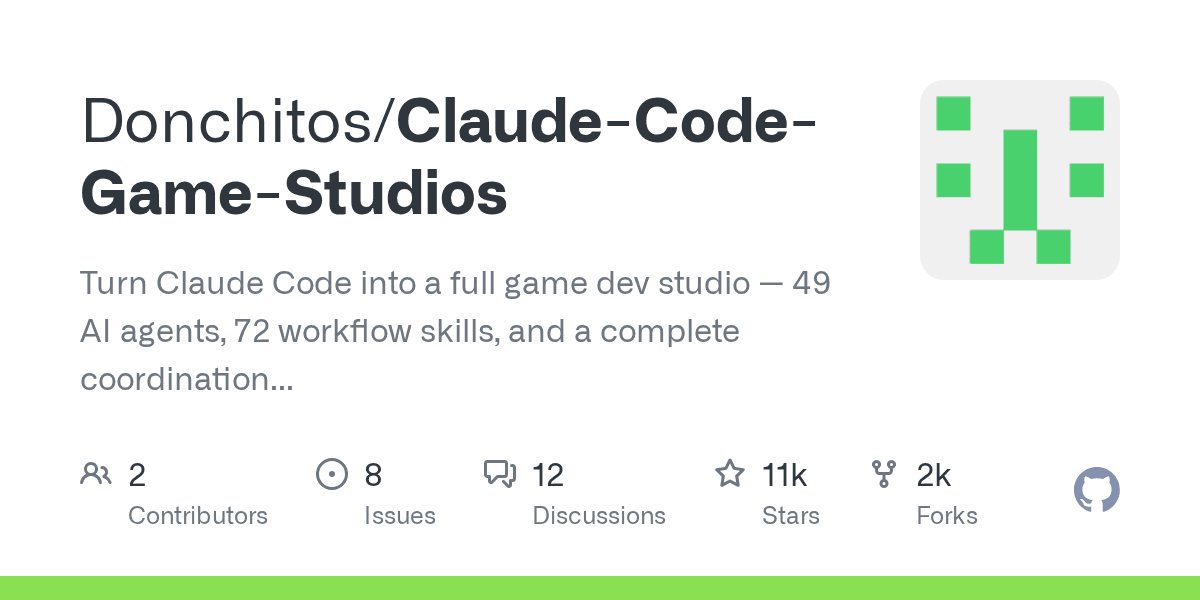 Donchitos/Claude-Code-Game-Studios on GitHub