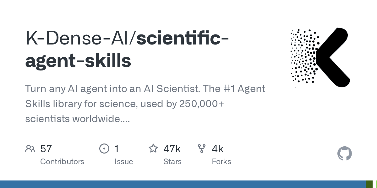 K-Dense-AI/scientific-agent-skills on GitHub