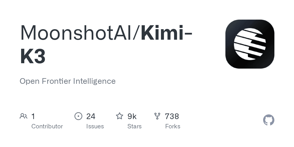 MoonshotAI/Kimi-K3 on GitHub