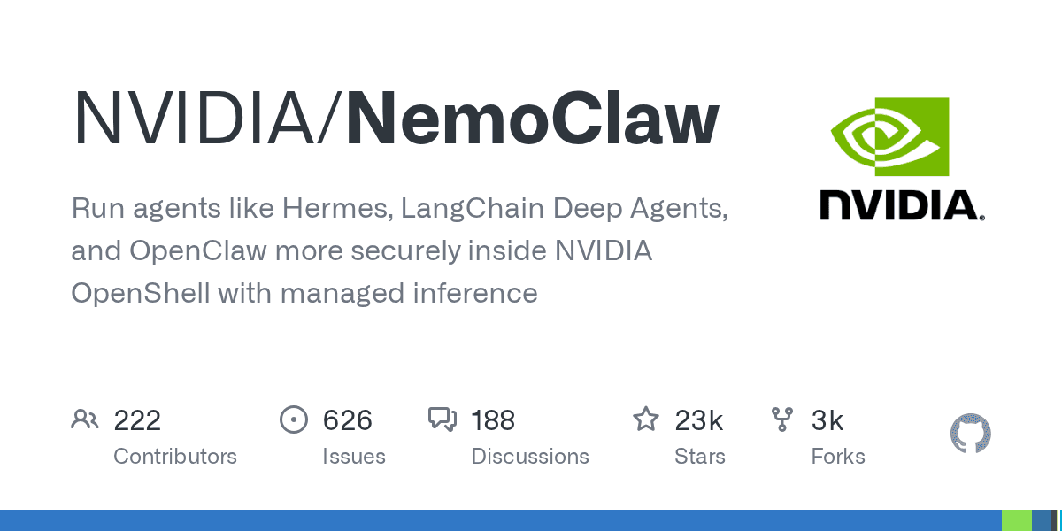 NVIDIA/NemoClaw on GitHub