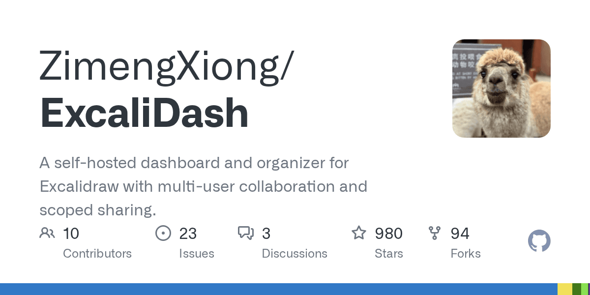 ZimengXiong/ExcaliDash on GitHub
