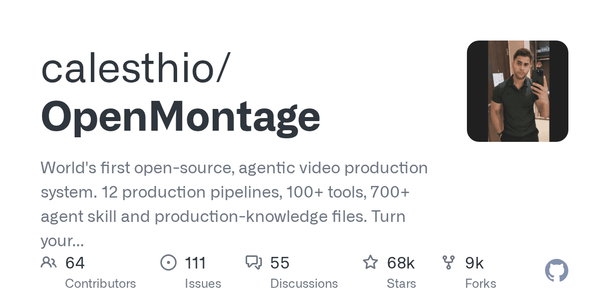 calesthio/OpenMontage on GitHub
