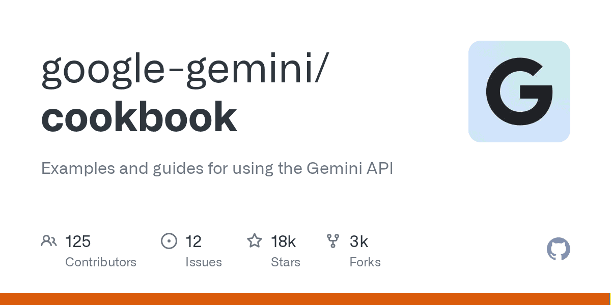 google-gemini/cookbook on GitHub