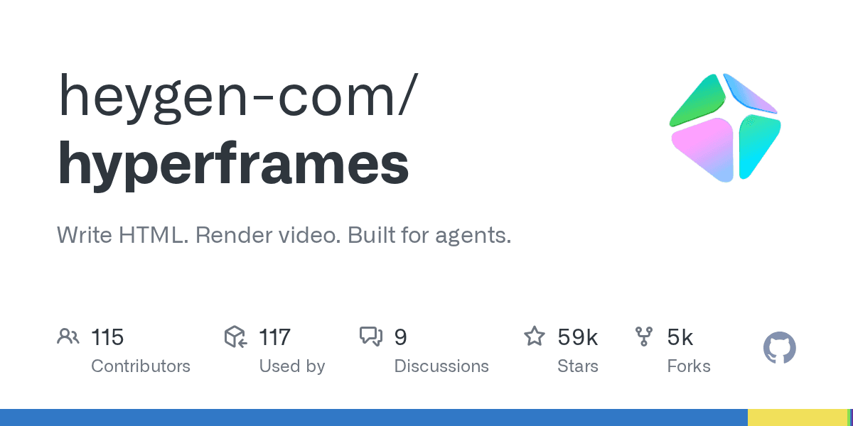 heygen-com/hyperframes on GitHub