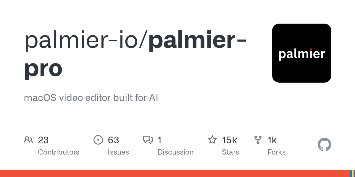 palmier-io/palmier-pro on GitHub