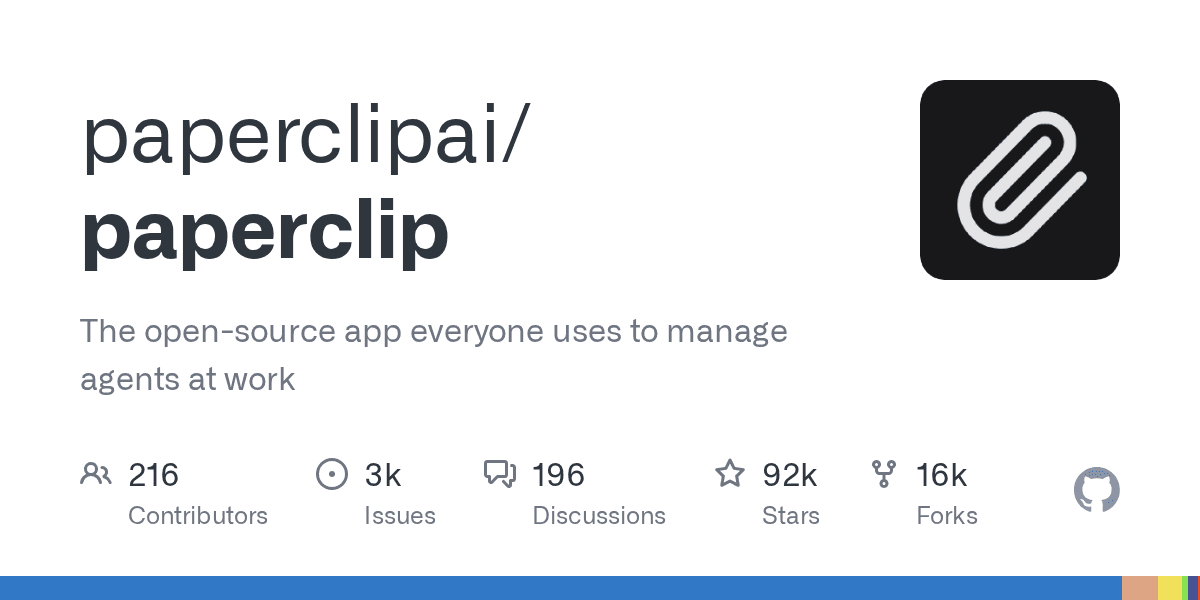 paperclipai/paperclip on GitHub