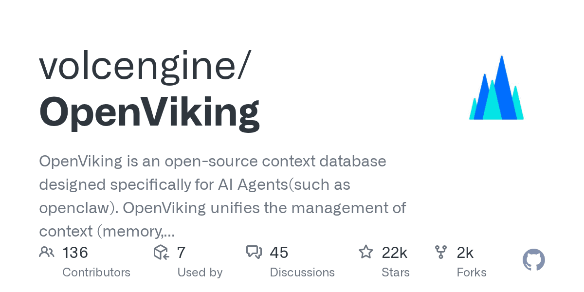 volcengine/OpenViking on GitHub